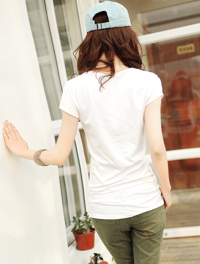 <em>日韩女装批发</em>代销加盟美女头像<em>时尚</em>短袖丅恤(